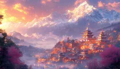 Discover the mythical kingdom of Shambhala, hidden among towering mountains