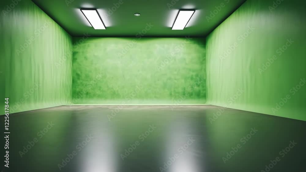 Poster empty stage with professional lighting setup highlighting a minimalistic modern design in studio env