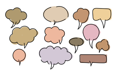 bubbles set, template speach bubble communication frame, message color baloon, 