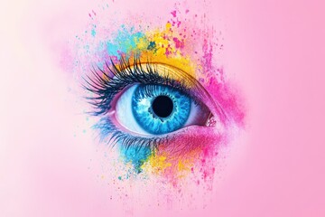 Eye with Creative Colorful Makeup Design