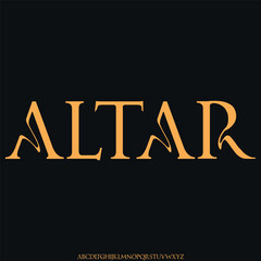 luxury and elegant alphabet font vector