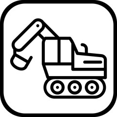 Excavator vector icon style