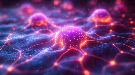 Neural network sending signals across multiple synapses in the brain