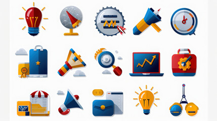 A set of vector icons for web and mobile design, unique vector icon set