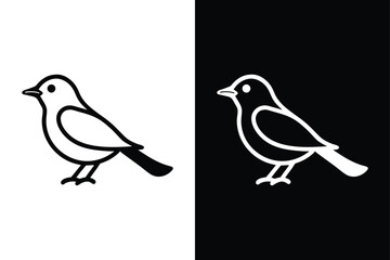 Robin Silhouette Vector Perfect for Logos and Art Projects.