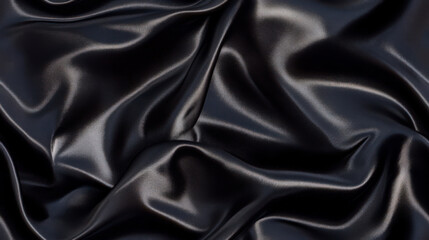 Fototapeta premium Classic Black Satin Fabric Texture Background