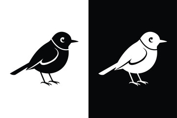 High-Quality Robin Bird Silhouette Vector for Creative Projects.