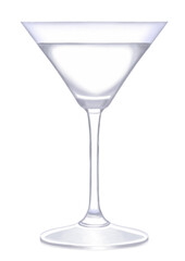 Martini glass hand drawn watercolor illustration png cut out