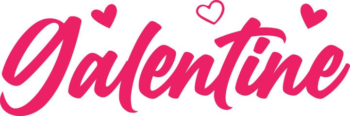 Galentine valentine typography text on plain white transparent isolated background for card, shirt, hoodie, sweatshirt, apparel, tag, mug, icon, poster or badge
