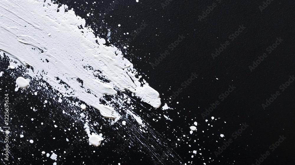 Poster abstract design created by splattering white paint on a black background