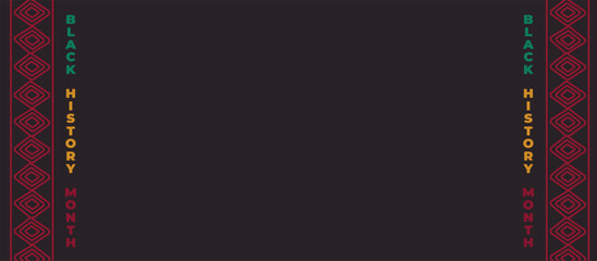 Black history month frame. Borders and frames Black History month , Frame with space for text .Colorful abstract rectangle frame on a black background.