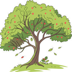 tree illustration isolated on white background, Tree Logo Vector Art