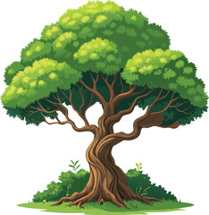 tree illustration isolated on white background, Tree Logo Vector Art