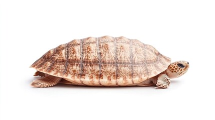 Fototapeta premium Detailed Close-Up of a Beautiful Turtle on a White Background
