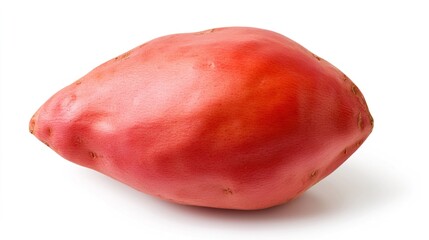 Fresh Bright Red Sweet Potato Isolated on White Background