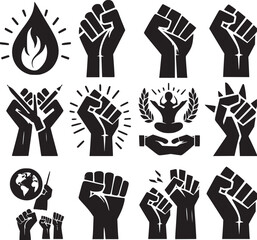 set of hands icons