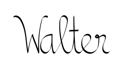 Black handwritten male name "Walter"