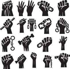 set of hand gestures