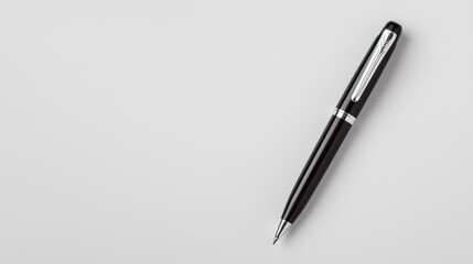 Black pen on white background; writing, office, stationery