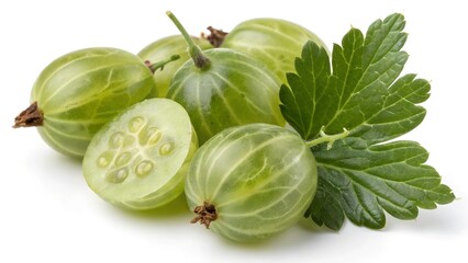 Gooseberries with green hue