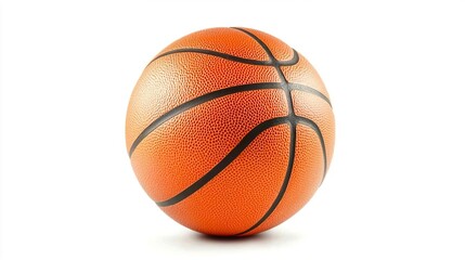 Realistic Basketball Isolated on White Background for Sports Design