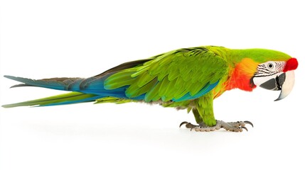 Obraz premium Colorful Macaw Parrot with Vibrant Feathers Isolated on White Background