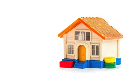 Colorful Toy House for Children in Bright Primary Colors