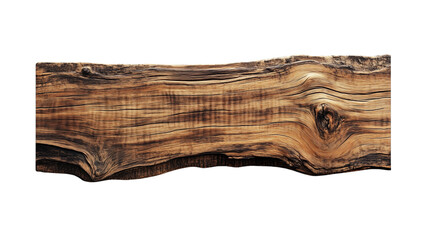 Rustic Wooden Plank with Natural Texture – Isolated Weathered Wood cutout on a Transparent Background.  