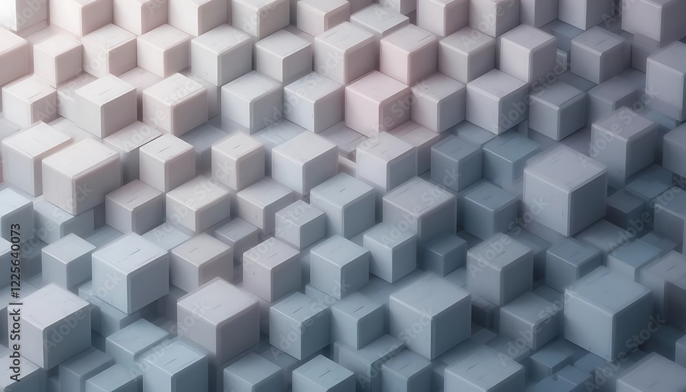 Poster abstract composition of gray cubes in a pattern