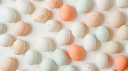 Pastel Easter Eggs on Marble Surface
