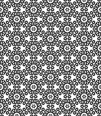 Black and white seamless abstract pattern. Background and backdrop. Grayscale ornamental design.