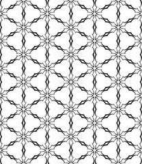 Fototapeta premium Black and white seamless abstract pattern. Background and backdrop. Grayscale ornamental design.