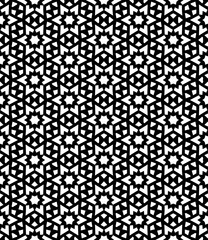 Black and white seamless abstract pattern. Background and backdrop. Grayscale ornamental design.
