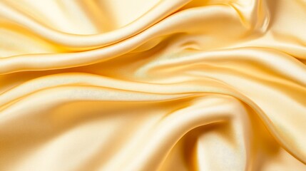 Fototapeta premium Luxurious Golden Silk Drape - Elegant golden silk fabric with soft, flowing folds. Perfect for luxury, fashion, and beauty backgrounds.