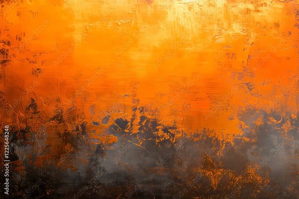 Poster orange background with textured gradient from light to dark.