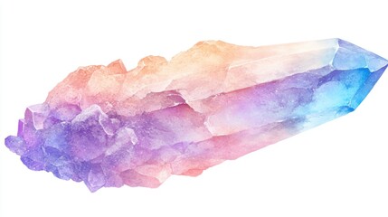 Fototapeta premium Vibrant Crystal Structure with Colorful Gradient and Light Reflection