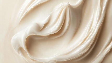 luxurious cosmetic textures swirled in artistic patterns, pearlescent cream tones, soft beige marble effect, elegant composition