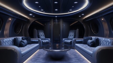 Luxury Private Jet Interior Design: Exquisite Lounge Area