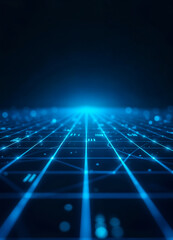 Obraz premium Cyberpunk-Inspired Network Matrix Overlay