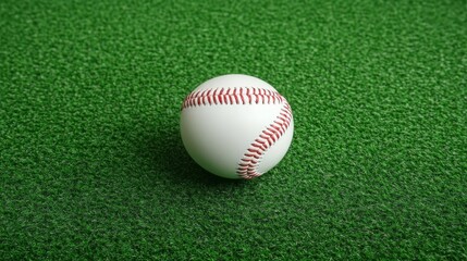 Baseball Ball on Green Grass: A Sporty Image