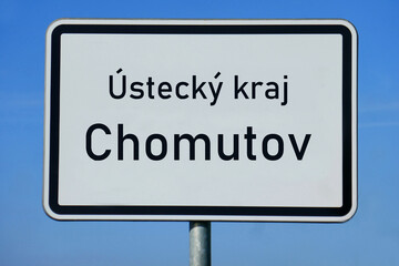 Ortsschild Ústecký kraj Chomutov