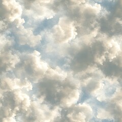 Obraz premium Soft White Clouds Seamless Sky Background Texture