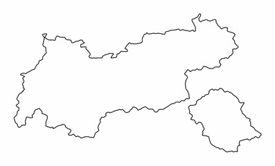 Tyrol state outline map