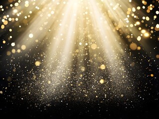 Golden Glitter Sparkle Lights Background Abstract