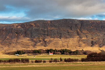 Obraz premium Lundarkirkja Church on the west coast of Iceland