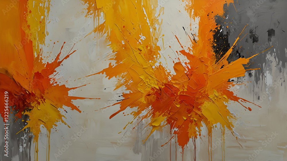 Fototapete abstract composition with warm colors depicting energy and movement in a textured background.