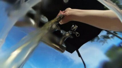 Pouring beer from a tap