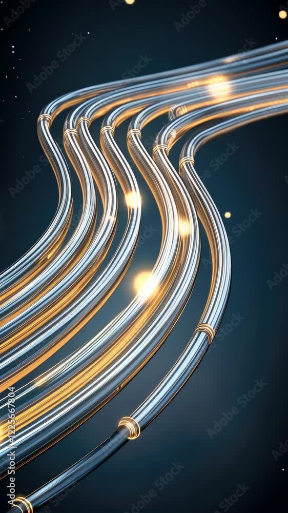 Poster bright, glowing lines weave through dark surroundings, creating a captivating and dynamic atmosphere