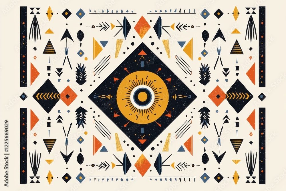 Poster geometric pattern design with abstract shapes in a modern artistic style