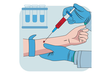take blood, The process of drawing blood involves a doctor carefully extracting a sample from a patient. This procedure plays a crucial role in medical testing and blood donation,